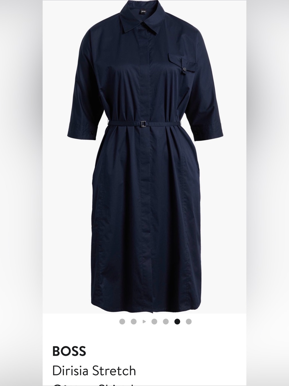 Women's BOSS Dirisia Navy Belted ( Belt Missing ))Shirt Dress